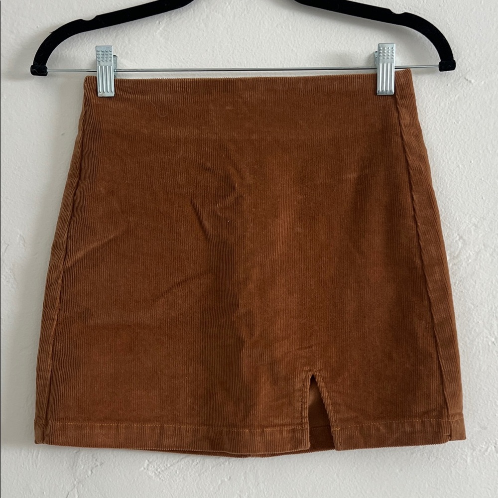 NWT Forever 21 Corduroy Mini Skirt Camel Brown size Small